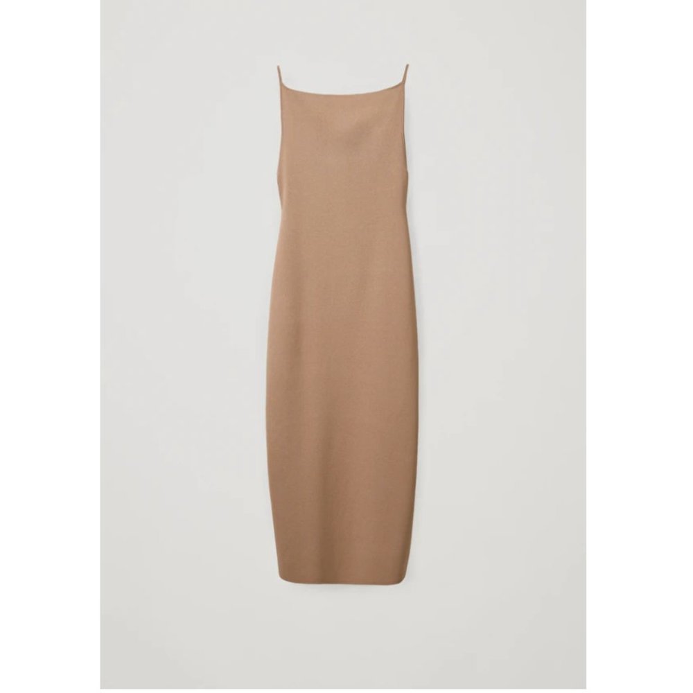 COS - Knitted Backless Slip Dress - Mole Grey - S